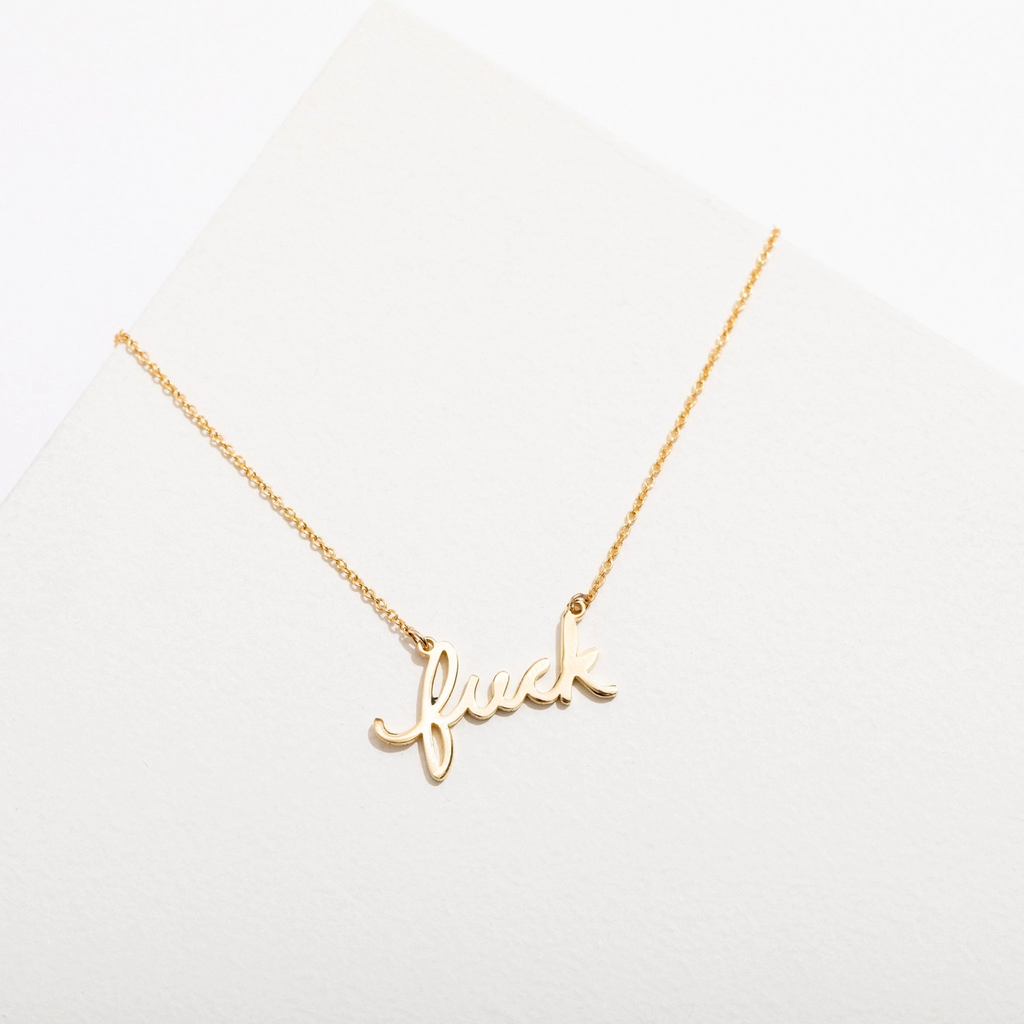 Larissa Loden Gold Plated Script Necklace - Fuck