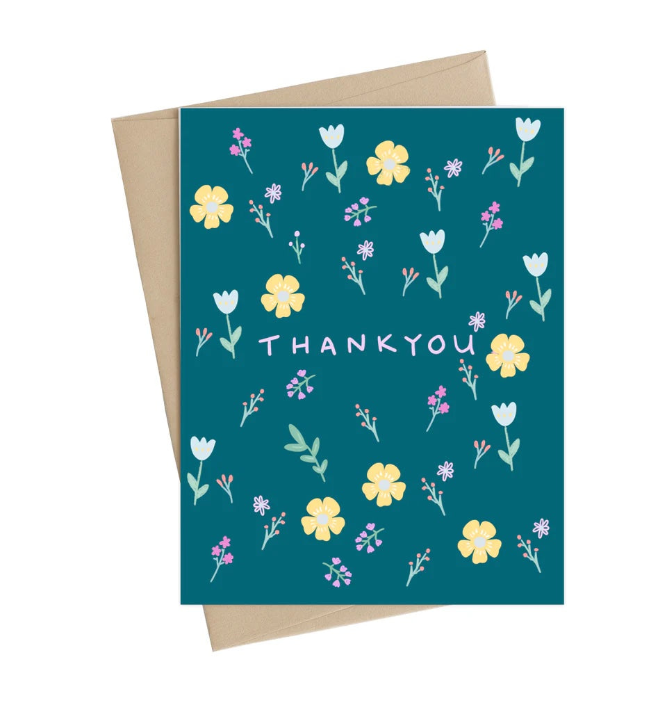 Little May Papery - Thank You Card - Turquoise Flower