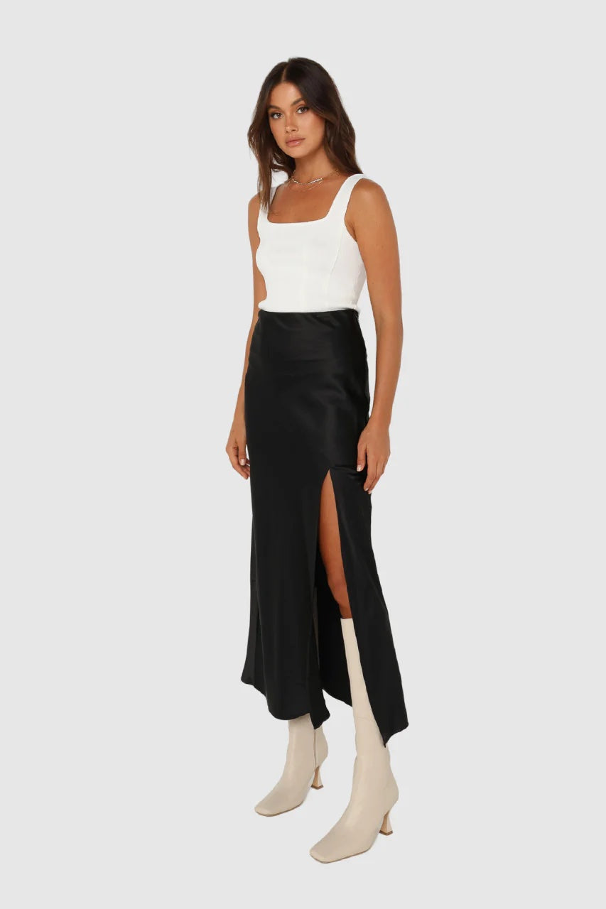 Black Tiered Midi Skirt – And Then LB