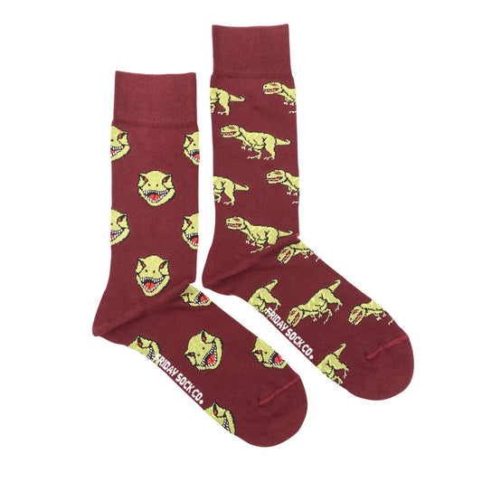 Men's Mismatched Socks - Dino