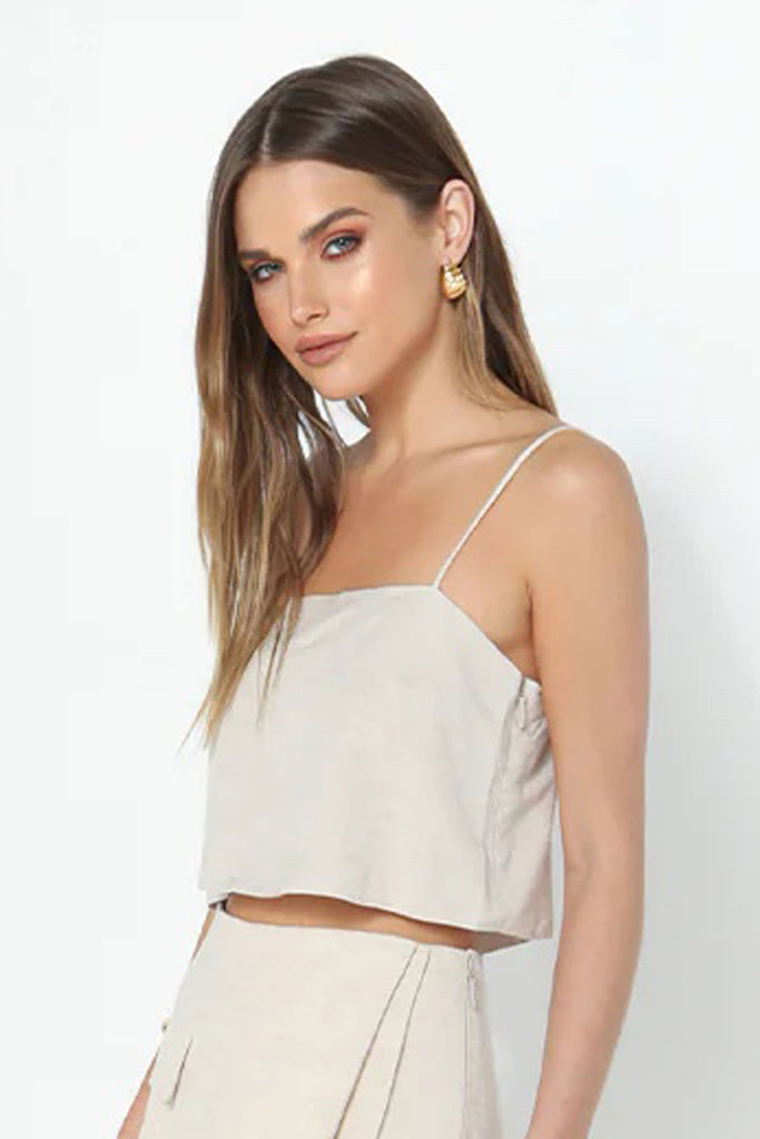 Madison the Label Becca Crop Top | Stone, Designed in Australia