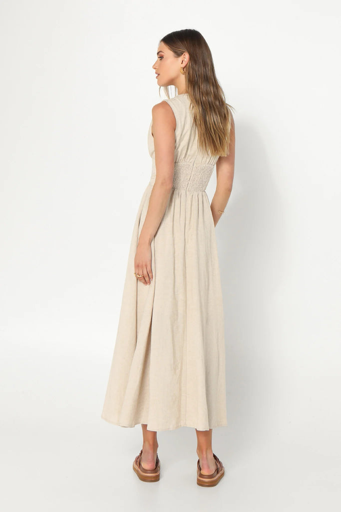 Madison the Label Cleo Maxi Dress | Stone, Designed in Australia