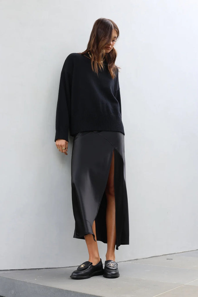 Madison the Label Sabrina Knit Sweater, Black | Designed in Australia