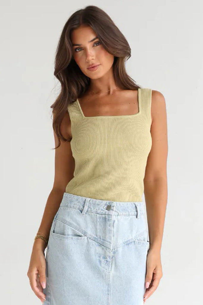 Madison the Label Shari Knit Top | Pistachio, Designed in Australia