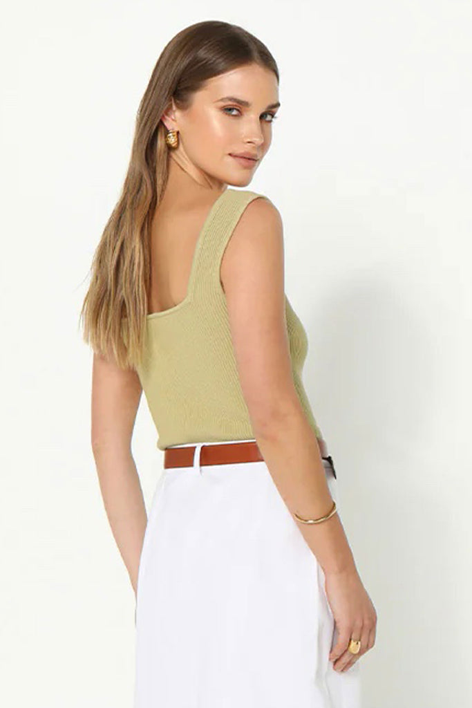 Madison the Label Shari Knit Top | Pistachio, Designed in Australia