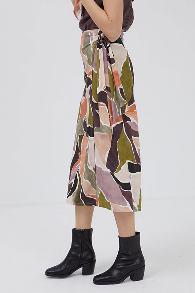 Mus & Bombon Ibias Skirt | Abstract Leaves, Designed in Spain