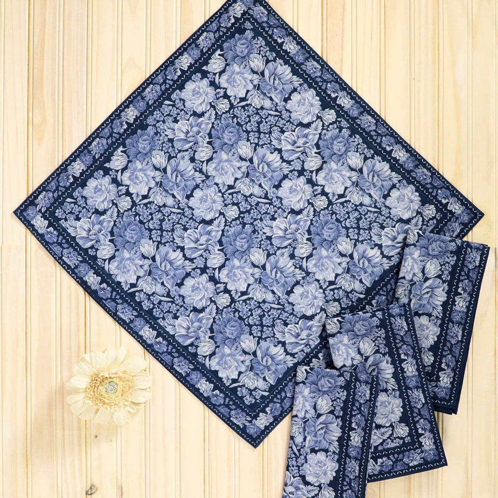 April Cornell Cotton Napkins Set of 4, Navy| Designed in Canada