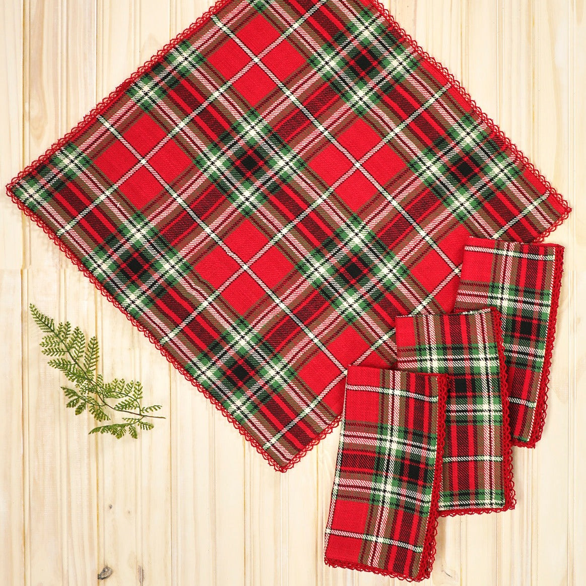 April Cornell Printed Napkins Set of 4 | Tartan Plaid