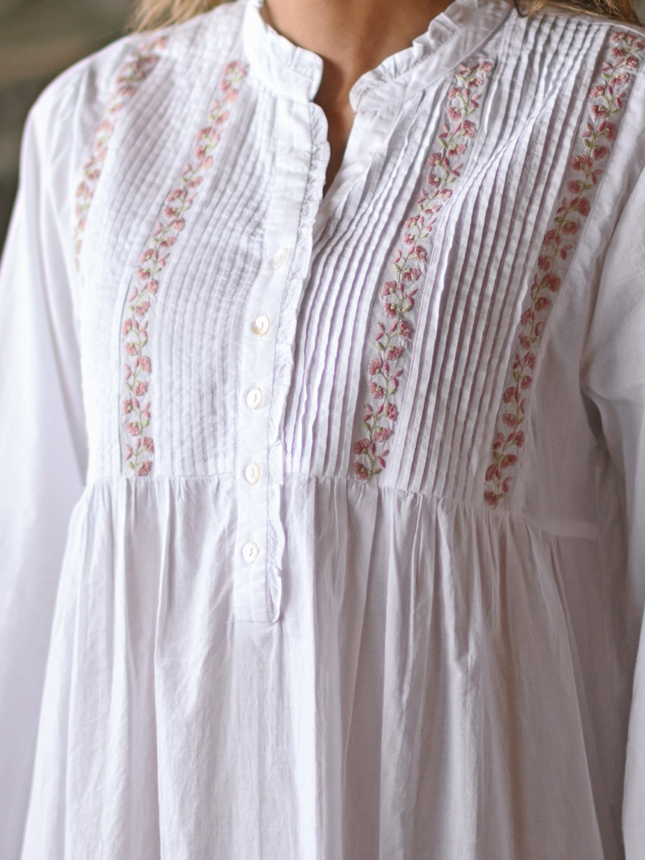 Trellis Nighty - White