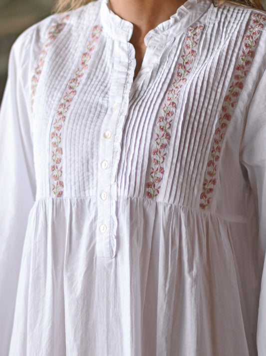 Trellis Nighty - White