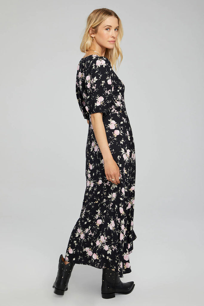 Saltwater Luxe Nya Midi Dress - Black, Designed in the USA