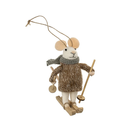 Felted Mouse Ornament - Off-Piste Octavia