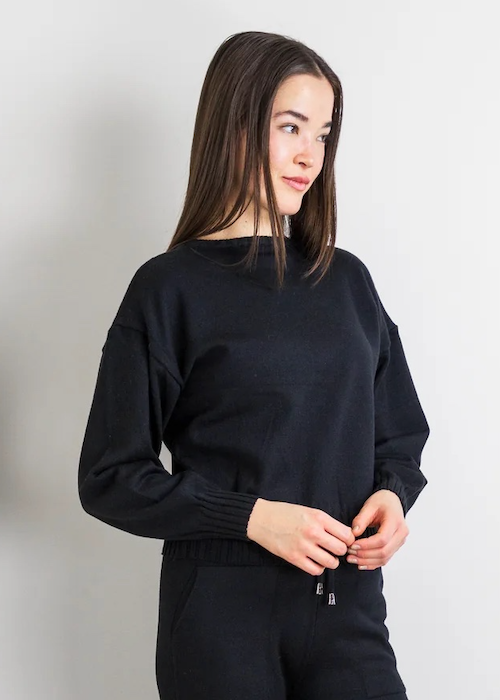 PRIV Odette Knit Top| Black, Designed in Canada