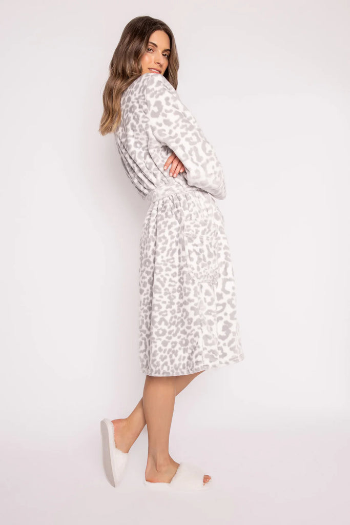 PJ Salvage Luxe Plush Printed Robe | Ivory, Designed in the USA