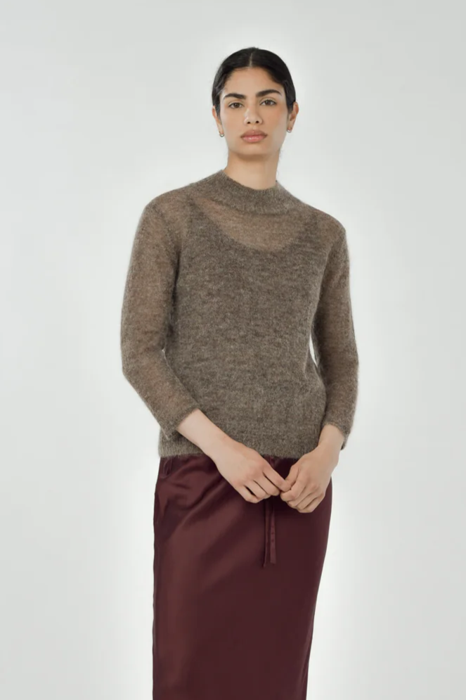 Paper Label Isla Sweater | Truffle, Wool/Mohair Blend