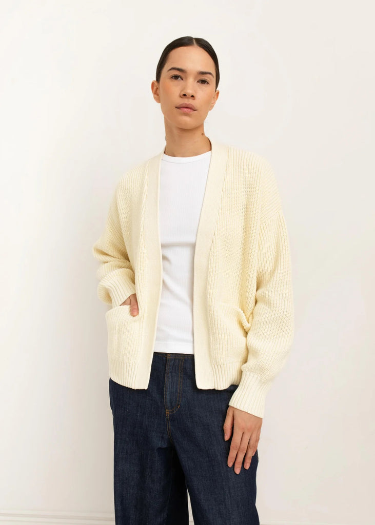 Paper Label Mali Cardigan | Unsalted Butter Mix, Designed in Canada