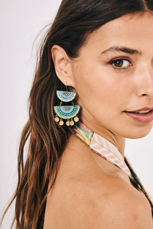NEKANE Long Earrings with Rhinestones | Designed in Barcelona