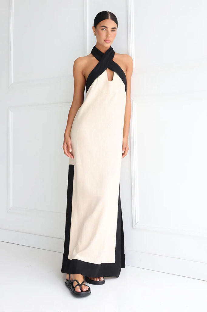 Madison the Label Porsha Maxi Dress | Oat, Designed in Australia