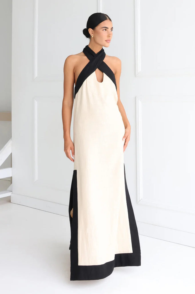 Madison the Label Porsha Maxi Dress | Oat, Designed in Australia