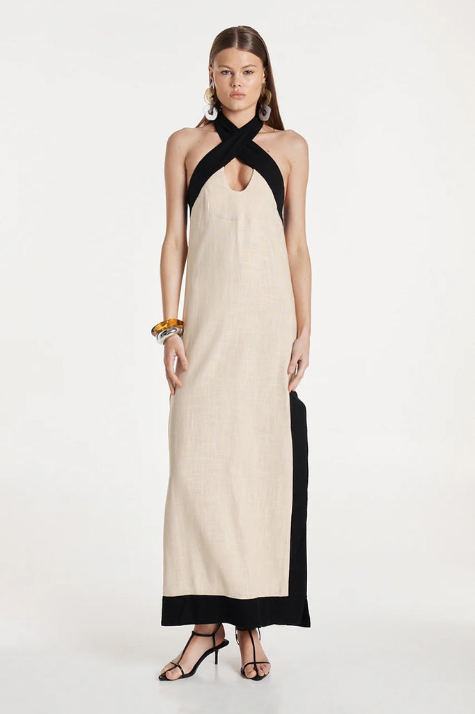 Madison the Label Porsha Maxi Dress | Oat, Designed in Australia