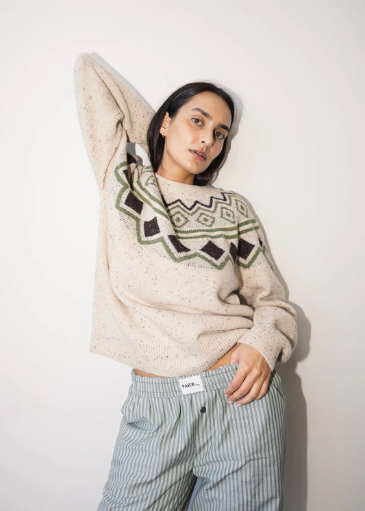 Elisha Sweater - Vintage Oat Combo