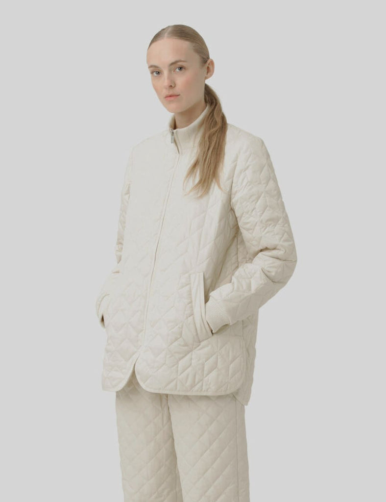 Ilse Jacobsen Padded Quilt Jacket, Bleached Sand | Designed in Denmark
