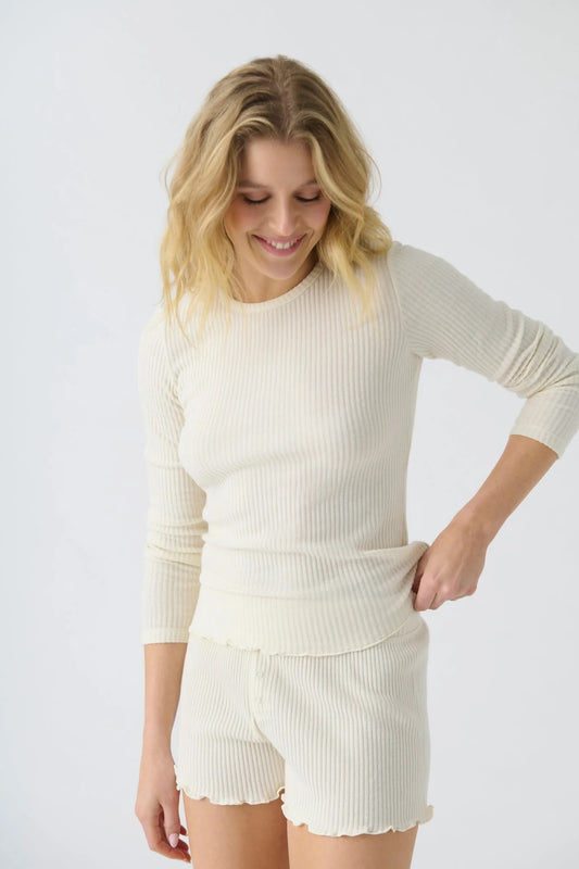 PJ Salvage Reloved Rib Top | Natural, Designed in the USA