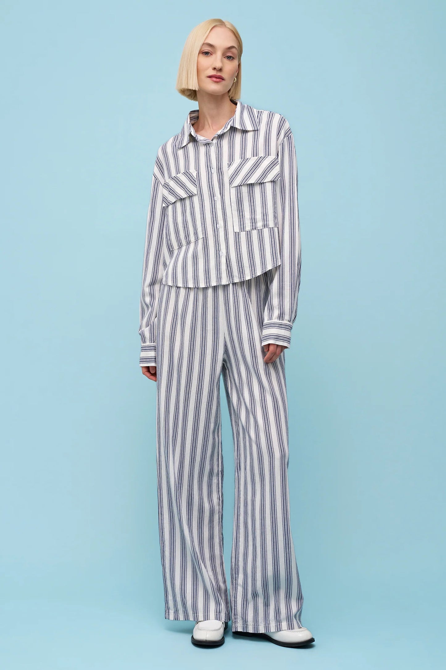 Rose Shirt - Navy Stripe