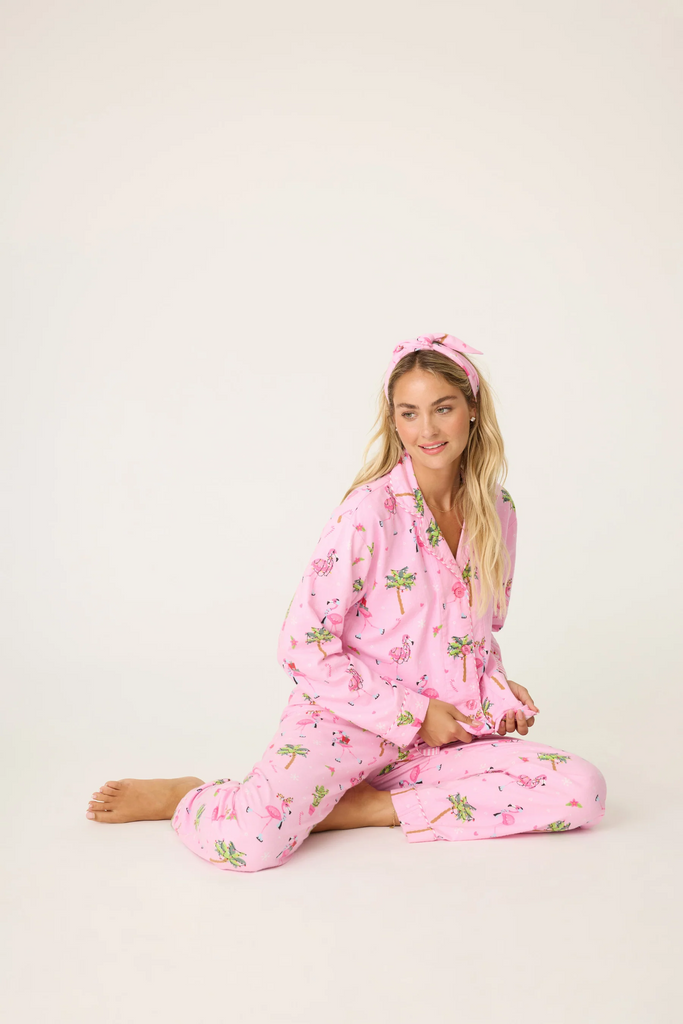 PJ Salvage Flannels PJ Set | Holiday Flamingos