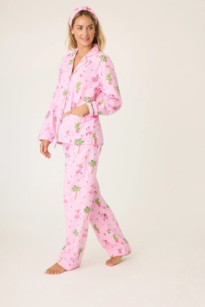 PJ Salvage Flannels PJ Set | Holiday Flamingos