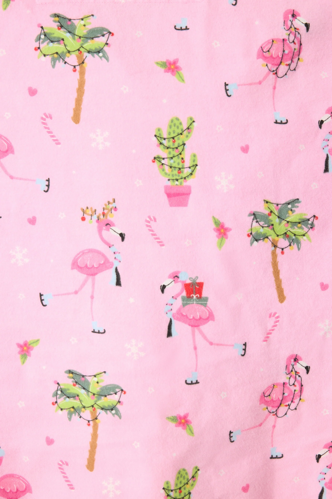 PJ Salvage Flannels PJ Set | Holiday Flamingos