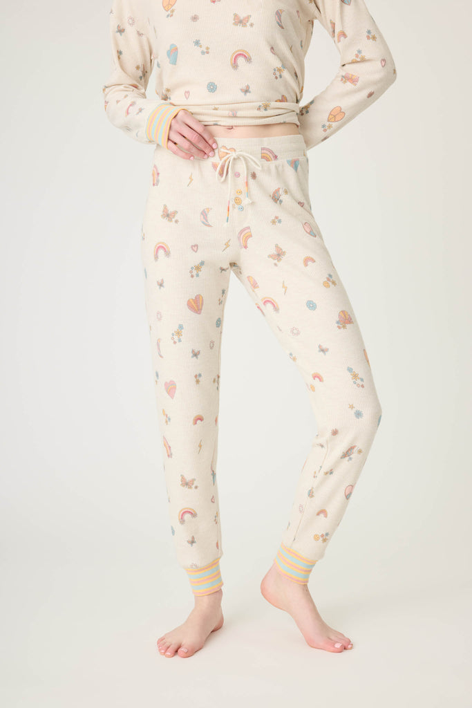 PJ Salvage Sunshine On My Mind Banded Pant | Light Oatmeal