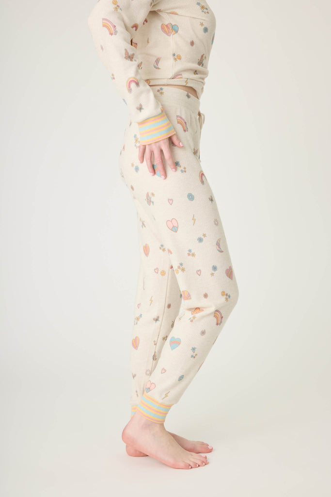 PJ Salvage Sunshine On My Mind Banded Pant | Light Oatmeal