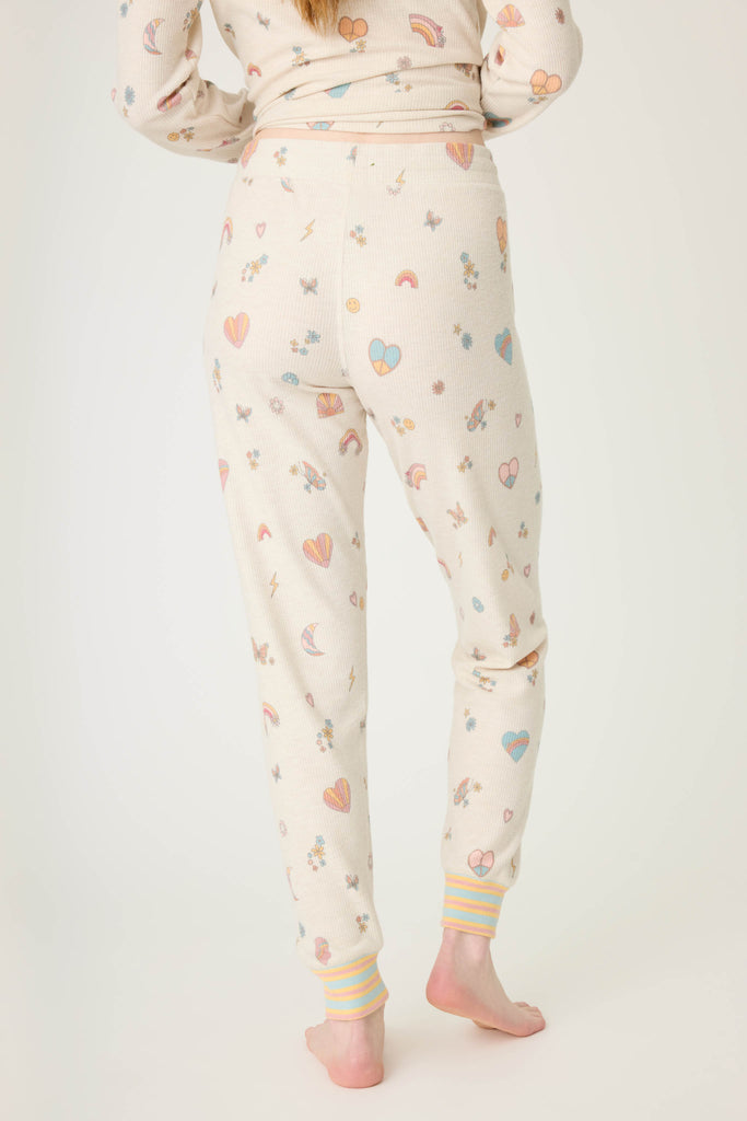 PJ Salvage Sunshine On My Mind Banded Pant | Light Oatmeal