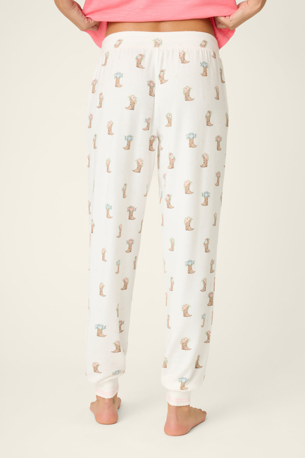 Western Blooms Banded Pant - Ivory