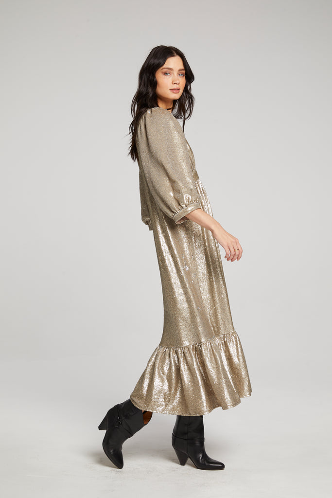 Saltwater Luxe Wren Maxi Dress | Gold, Designed in the USA