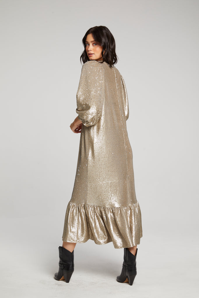 Saltwater Luxe Wren Maxi Dress | Gold, Designed in the USA