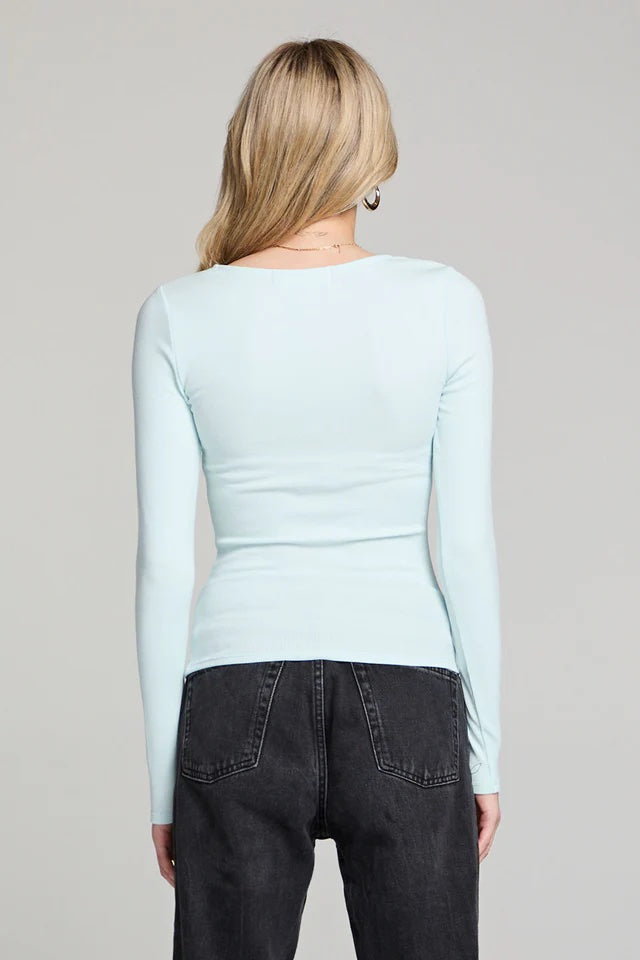 Saltwater Luxe Scoop Neck Slim Top | Ice Blue, Designed in the USA