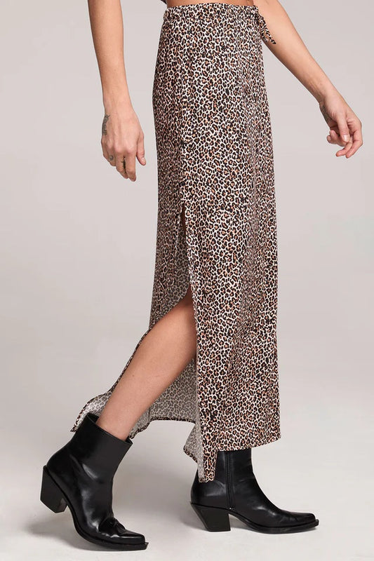 Saltwater Luxe Seraphyne Midi Skirt | Leopard, Designed in the USA