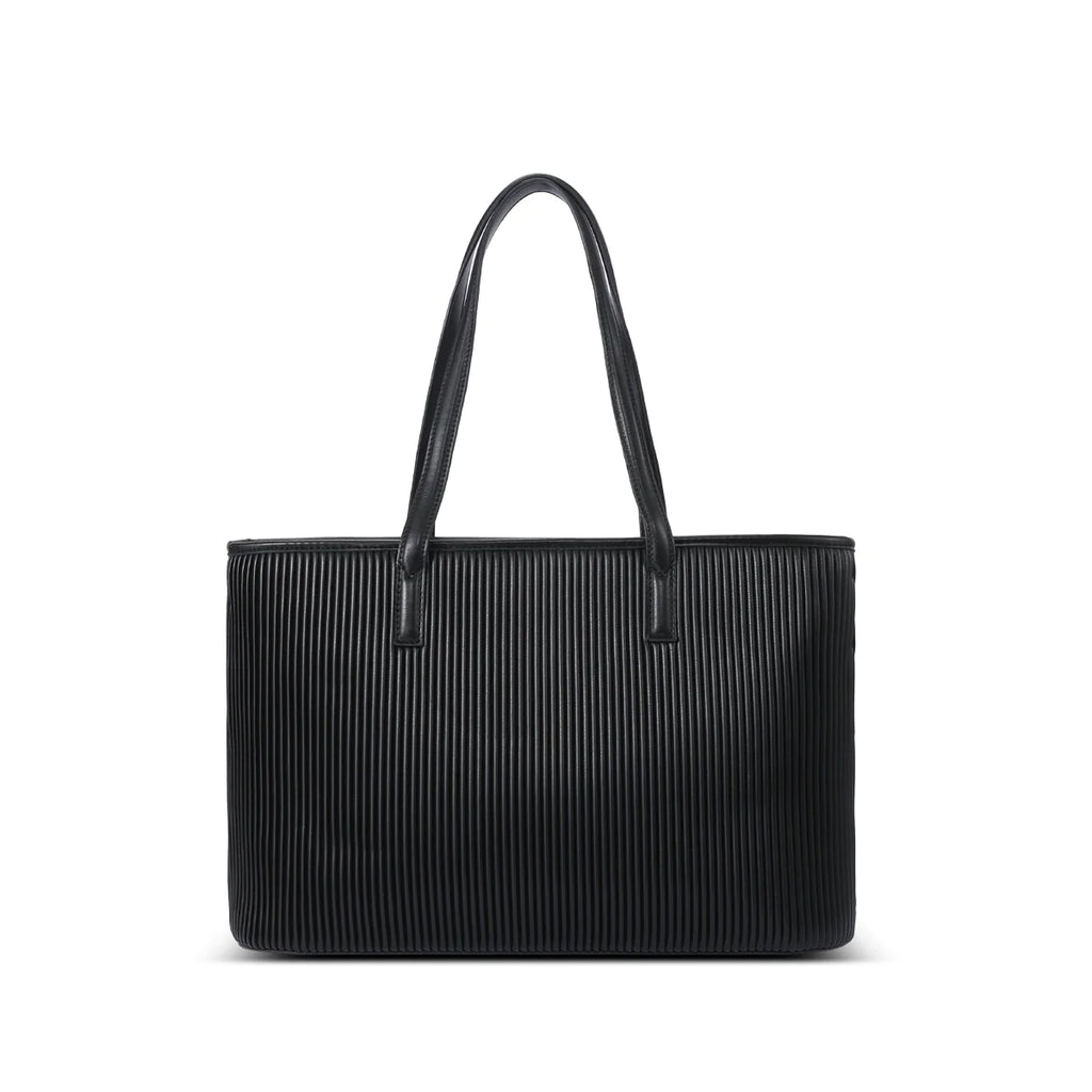 Pixie Mood Sadie Tote, Black Pleated | Vegan Leather