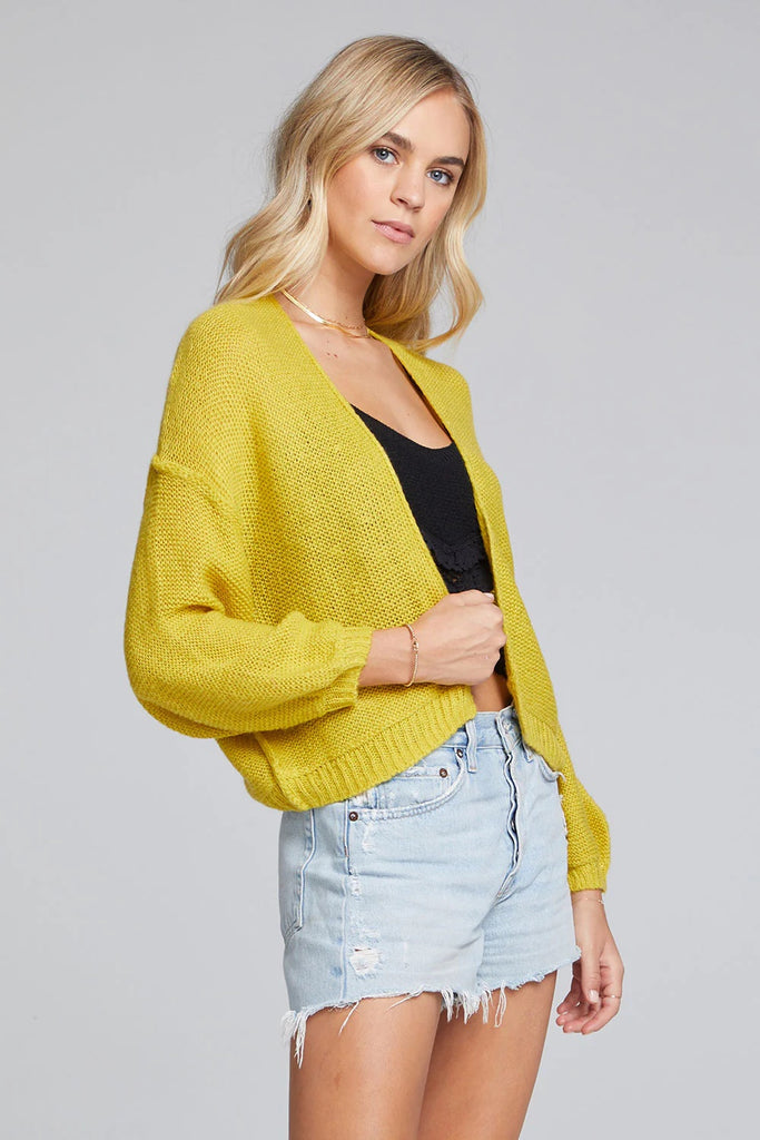 Saltwater Luxe Aden Open Cardigan | Citron, Designed in the USA