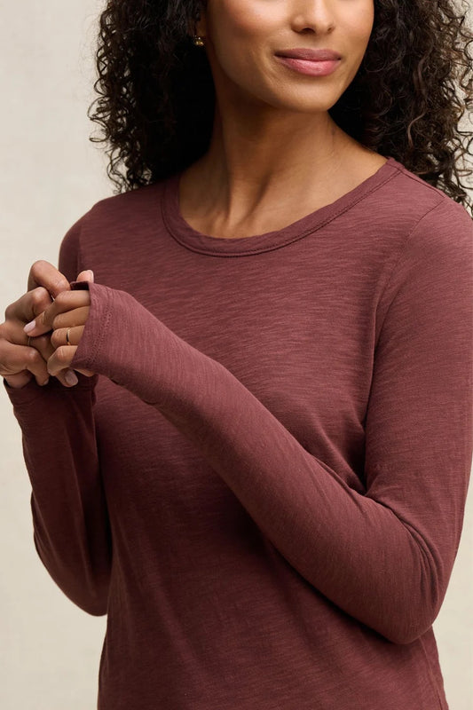 Velvet Lizzie Long Sleeve Top | Henna, Designed in the USA