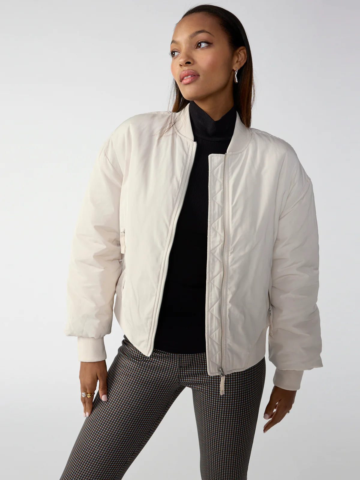 Sanctuary Margo Bomber Jacket Toasted Marshmallow Twang Pearl