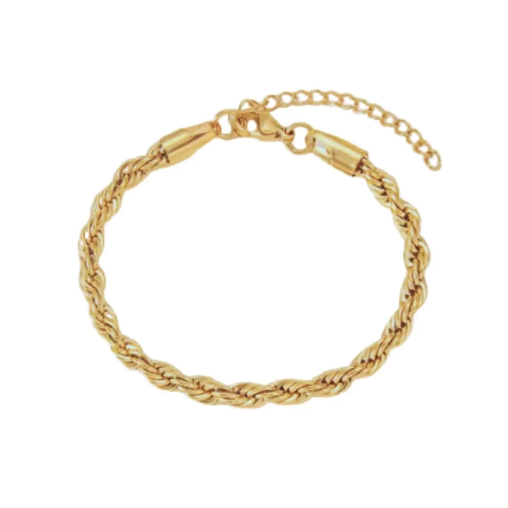 Livie Jewelry - Serena Rope Chain Anklet - Gold