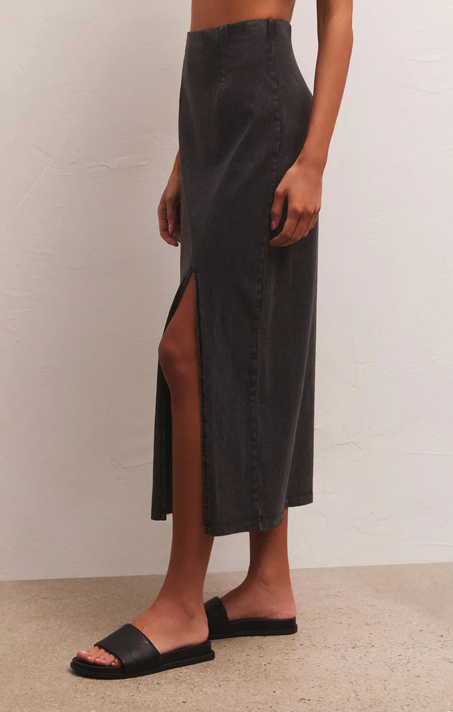 Z Supply Shilo Knit Skirt, Black | Designed in the USA