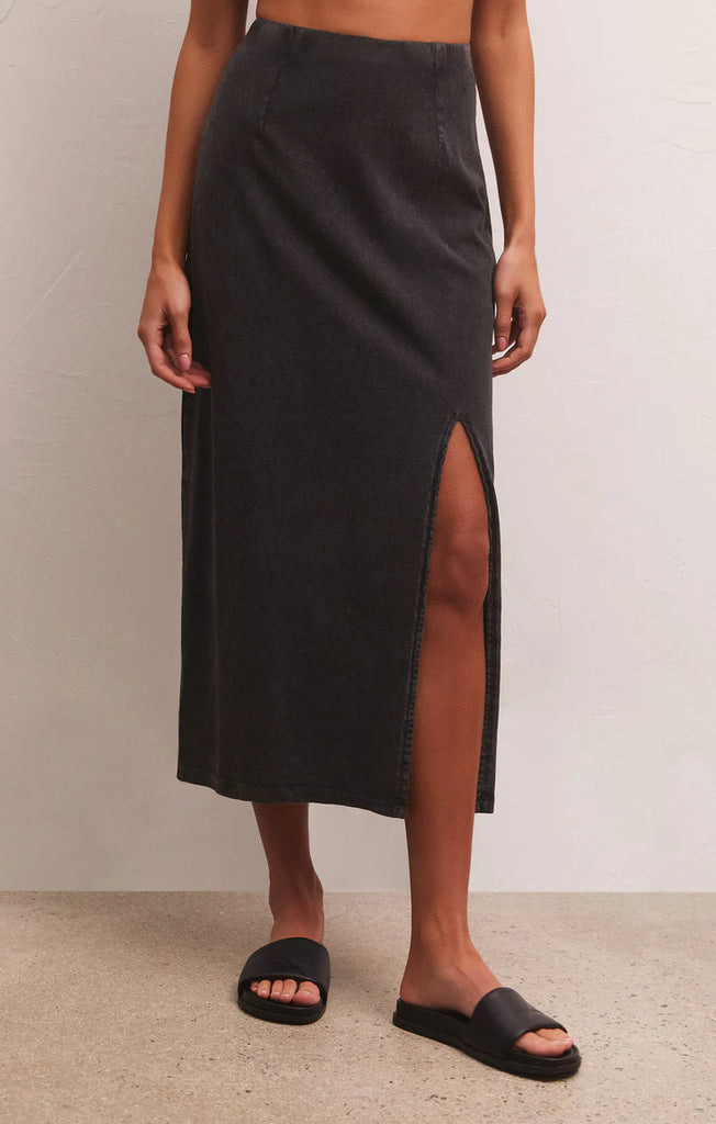 Z Supply Shilo Knit Skirt, Black | Designed in the USA