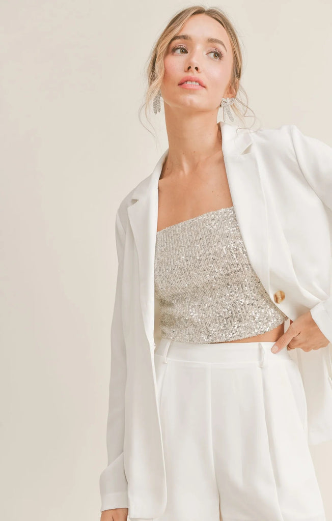 Sadie & Sage The Vow Blazer | White, Designed in USA