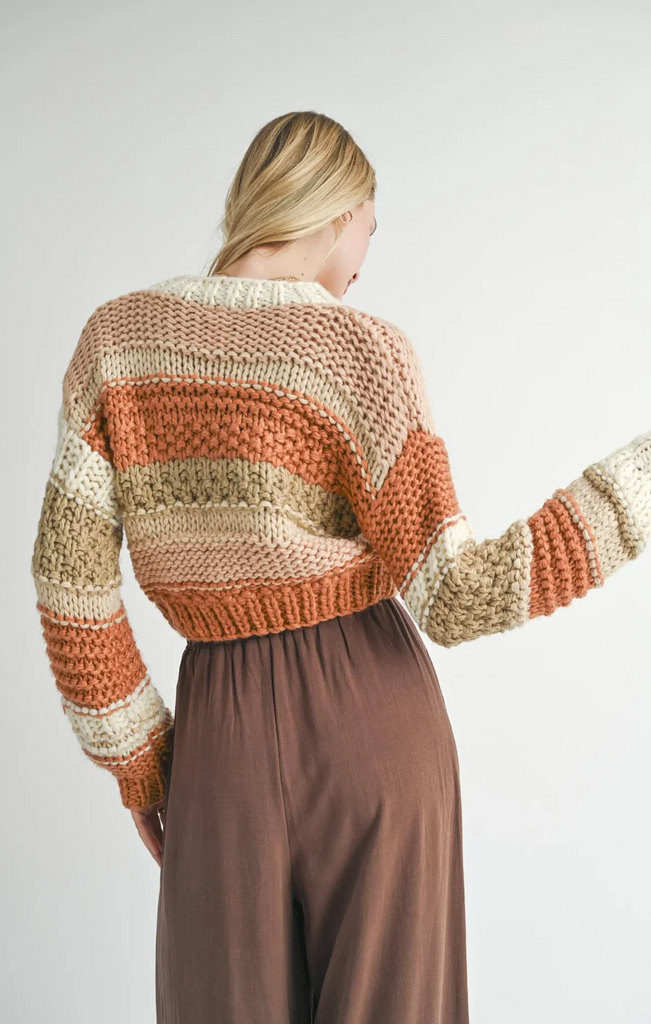 Sadie and Sage Butter Pecan Chunky Sweater | Brick Multi