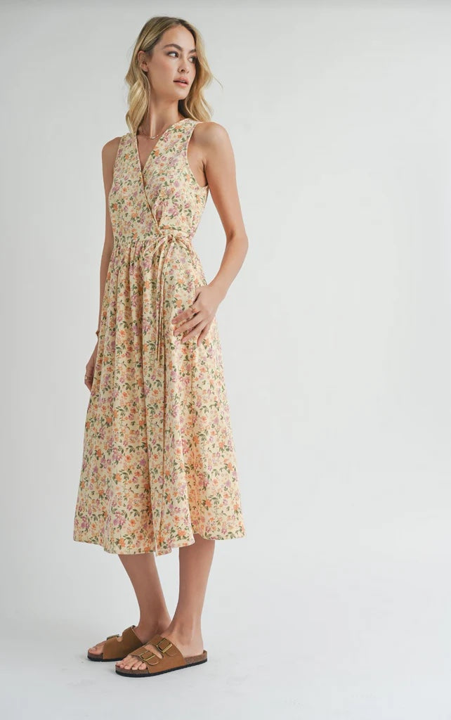 Sadie and Sage - Plantlover Wrap Midi Dress