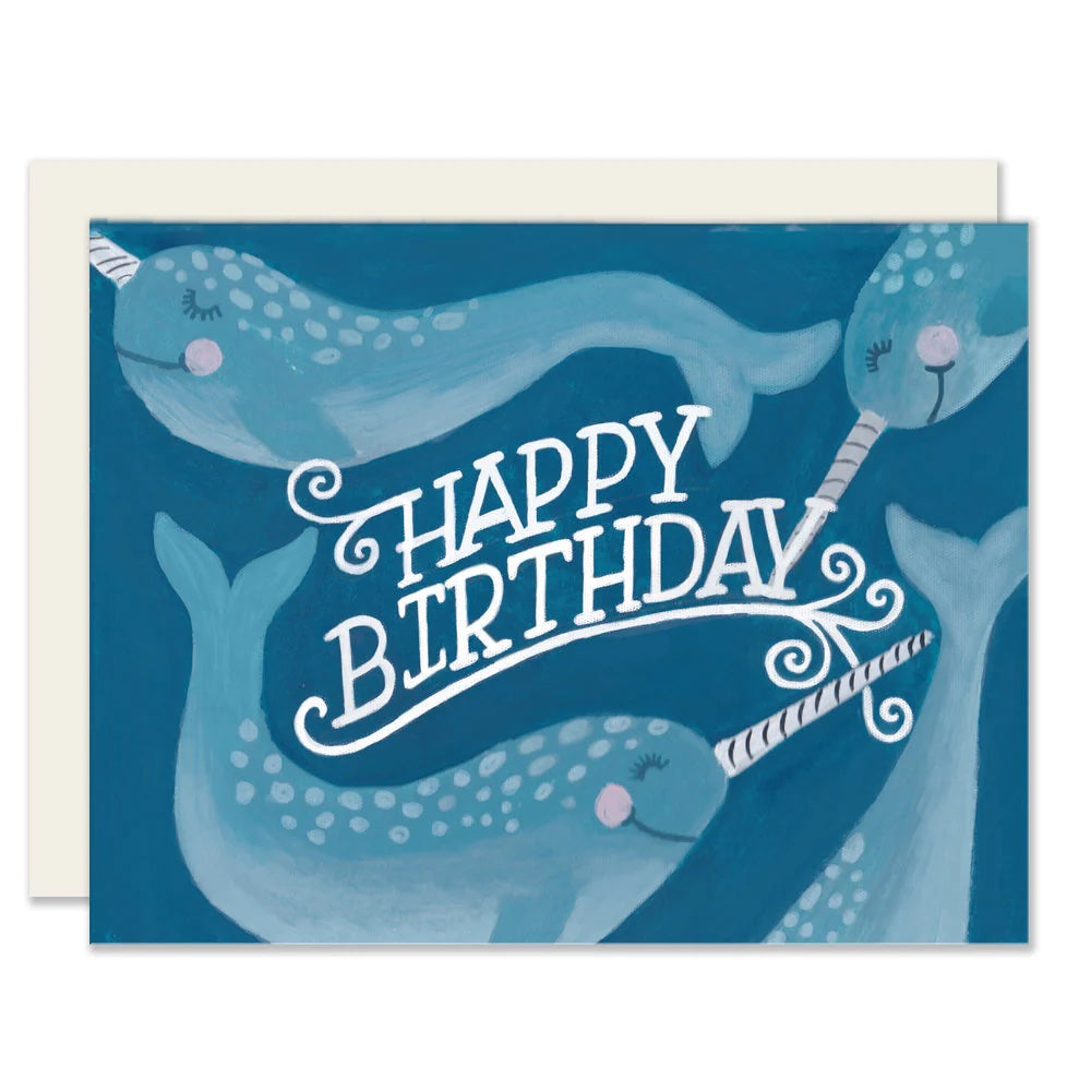 Slightly Stationary Birthday Card | Narwhals, Made in the USA